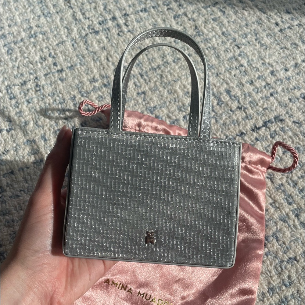 Amina Muaddi Superamini Giorgia Snakeskin Embossed Leather Bag